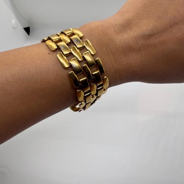 Vintage Napier Chunky Gold Chain Link Bracelet – Bold 80s Statement Jewelry 