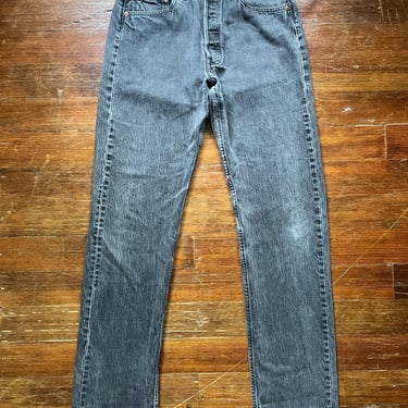 Vintage 90s Levi’s 501 Black Button Fly Jeans size 30 waist 