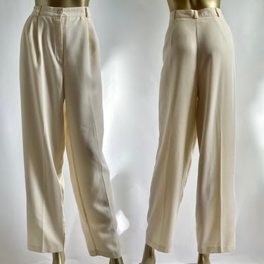Pale Yellow High Waist Pants size XL 1980's 