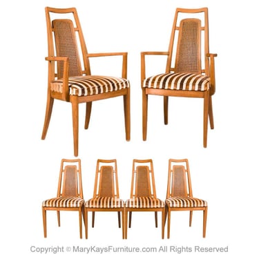 Cane Back Dining Chairs Drexel Mid Century Modern 