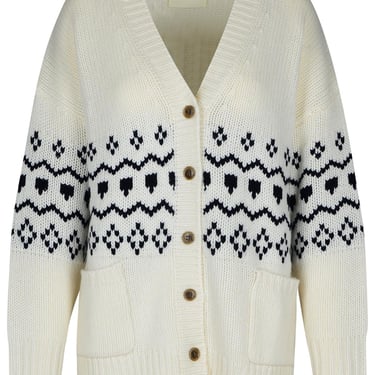 Lisa Yang 'Greyson' Cream Cashmere Cardigan Woman