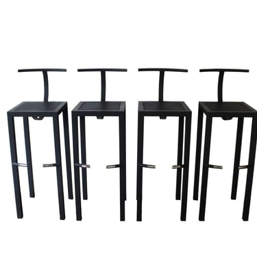 Set of 4 Contemporary Modern Phillip Stark Metal Serapis Barstools Aleph Ubik 