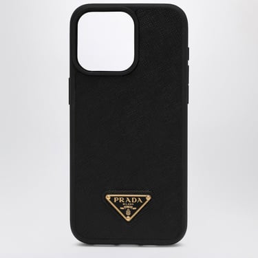 Prada Saffiano Black Cover For Iphone 15 Pro Max Women