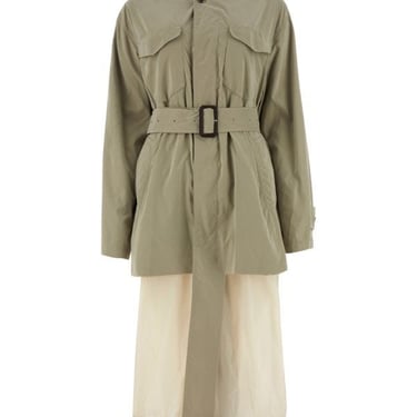 Maison Margiela Woman Cappuccino Polyester Blend Reversible Trench Coat