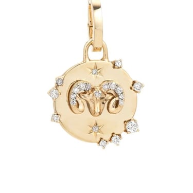 Zodiac Diamond Hinged Charm - 14K Gold