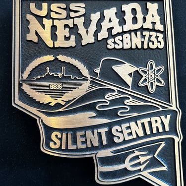 m/f USS Nevada SSBN-733 Solid Brass Plaque