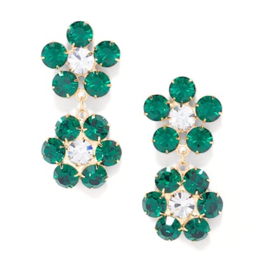 The Pink Reef Handcrafted Gem Double Floral in Emerald