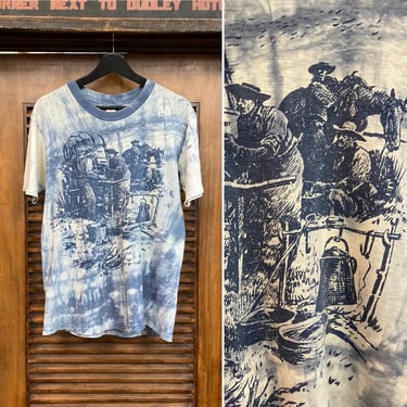Vintage 1970’s Prospector Cartoon Pop Art Mod Cotton Artex Tee Shirt, 70’s Tie Dye, 70’s T Shirt, 70’s Wild West, Vintage Clothing 