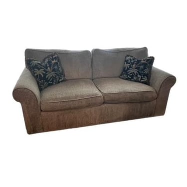 Tweed Neutral Beige/Charcoal 2 Cushion Rolled Arm Sofa Couch TR260-5