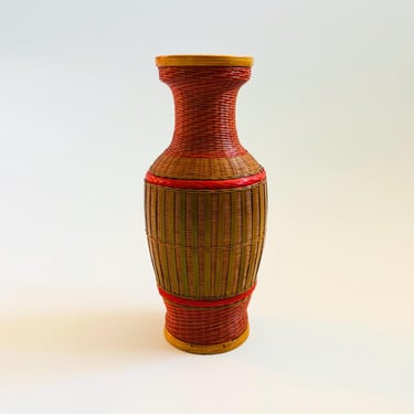 Wicker Vase with Ceramic Interior 