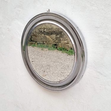 Vintage Narciso Round Wall Mirror / Design by Sergio Mazza for Artemide / Wall Mirror / Mirrors / Nickel Plated Mirror / Italy / 1960 / '60s 