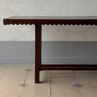 19th C. Colonial Spanish Refectory Table with Scalloped Edge