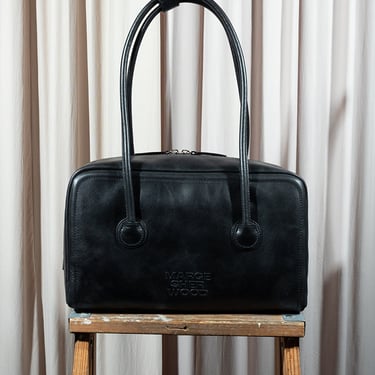Marge Sherwood Soft Boston Bag, Black Pull Up