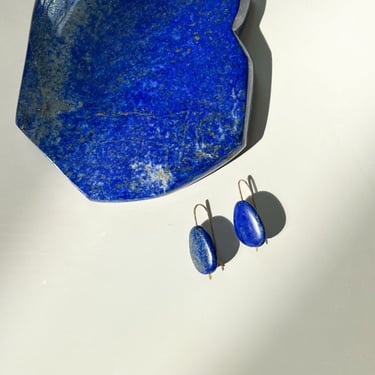 Stone Drop Earrings in Lapis