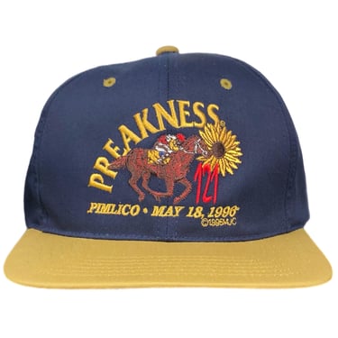 Vintage 1996 Preakness at Pimlico Raceway Embroidered Horse Racing SnapBack Hat Cap 