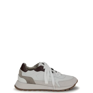 Brunello Cucinelli Women Leather Sneakers With Shiny Details
