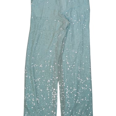 Lapointe - Turquoise Sequin Straight Leg Trousers Sz 6