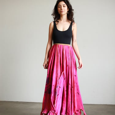 vintage 1980s issey miyake silk floral print skirt 