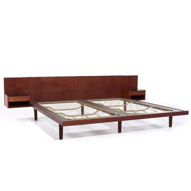 Hans Wegner for Getama Mid Century Danish Teak King Platform Bed with Nightstands - mcm 