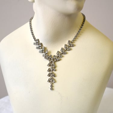 1950s Clear Rhinestone Necklace 