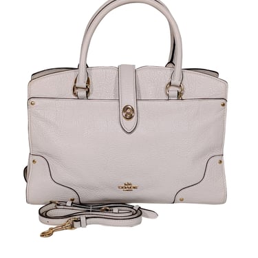 Coach - Ivory Pebbled Leather Satchel Bag