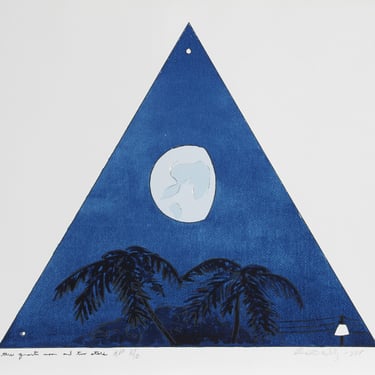 Three Quarter Moon - Two Evening Stars by Bill Beckley 