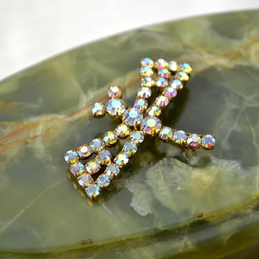 Vintage Gablonz Aurora Borialis rhinestone brooch dragonfly 30s 40s Art Deco jewelry accessories design costume jewelry glass 
