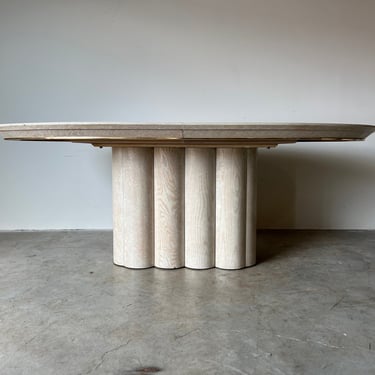 Henredon Cerused Wood Oval Dining Table 