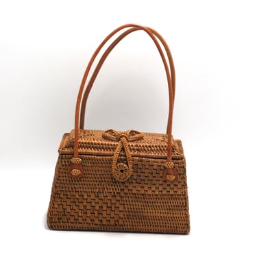 vintage Bali Rattan Handbag 