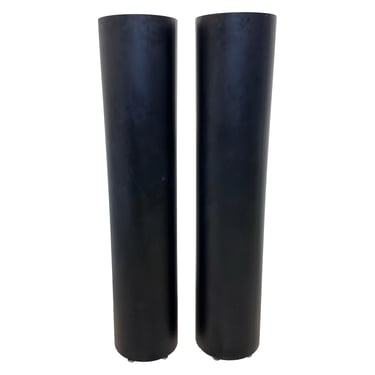 Postmodern Black Torchiere Mercury Bulb Floor Lamps - a Pair