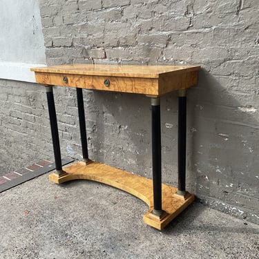 Italian Burlwood Biedermeier Style Console