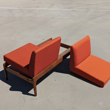 Awesome Vintage Two Seater Bench | Loveseat | Small Couch | Walnut | Lightweight | Mid Century | MCM | Retro | Shipping Not Free* 