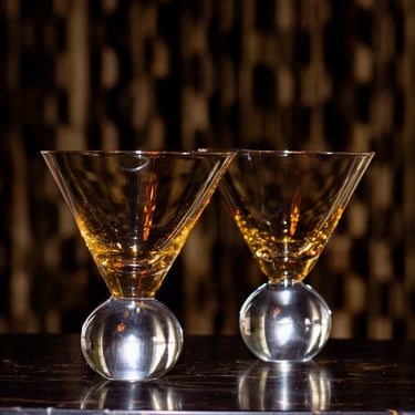 Mid-Century Amber Martini Glasses (2) - SOLD