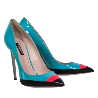 Ruthie Davis - Blue, Black, & Pink Pointed Toe Heels Sz 10