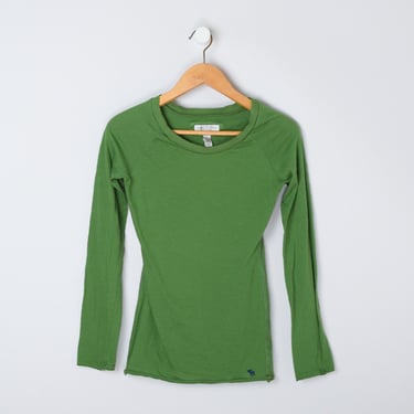 Vintage Y2k Abercrombie Green Fitted Top - 2000s, long sleeve, preppy - Women's S 