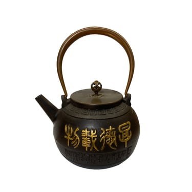 Handmade Quality Asian Cast Iron Teapot Shape Display Art ws2374E 