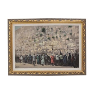 1969 “Wailing Wall” Oil Painting by Manuel Anoro