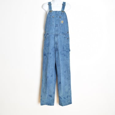 vintage Y2K CARHARTT denim overalls jean jumpsuit tie dye blue bib pants 32x30 M clothing 