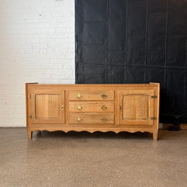 Vintage 1970s Danish Oak Gothic Credenza Buffet Server Henning Kjærnulf Style 