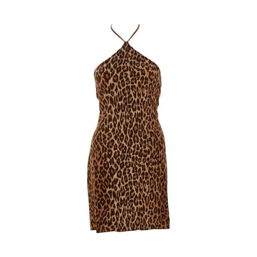 Dolce & Gabbana Cheetah Print Halter Mini Dress