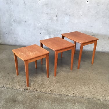 Set of Three Danish Teak Nesting Tables by BRDR. Furbo