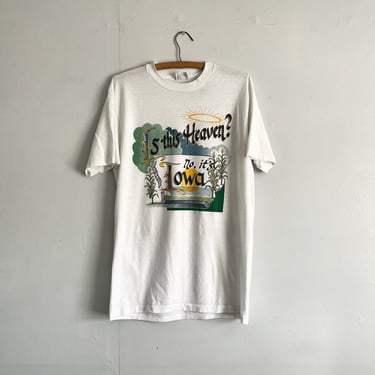 Vintage 80s 90s Is this Heaven? No its Iowa! Shirt Single Stitched Size L 