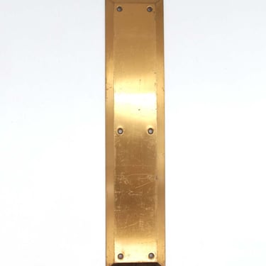 Vintage 14 in. Polished Brass Door Push Plate