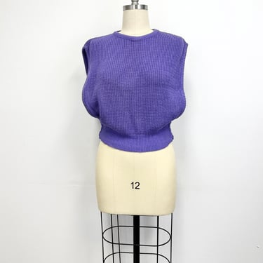 Vintage Sweater Vest | 70s Open Sided Orchid Shaker Knit Vest | Size Medium to Large 