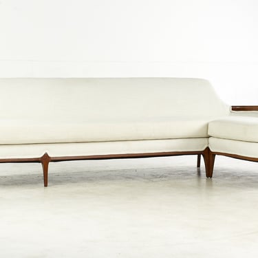 Adrian Pearsall Style Mid Century Walnut Sectional Sofa - mcm 