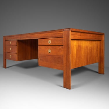 Substantial Mid Century Modern Executive Desk by D-Scan in Teak, c. 1970's 