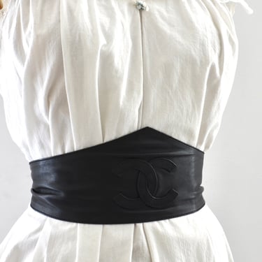 Rare CHANEL Wide Leather Belt