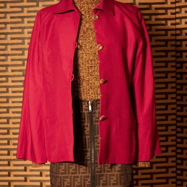 Yves Saint Laurent red silk jacket 