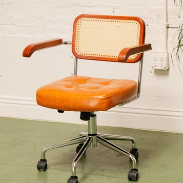 Caramel Rattan Office Chair