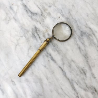 Vintage Brass Magnifying Glass 